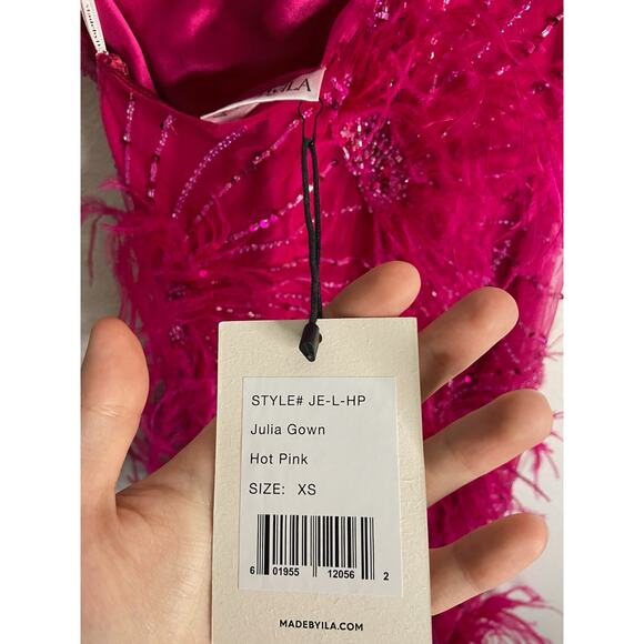 MadebyILA Julia 100% Silk Ostrich Feather Burlesque Party Formal Prom Goddess XS - Picture 12 of 15